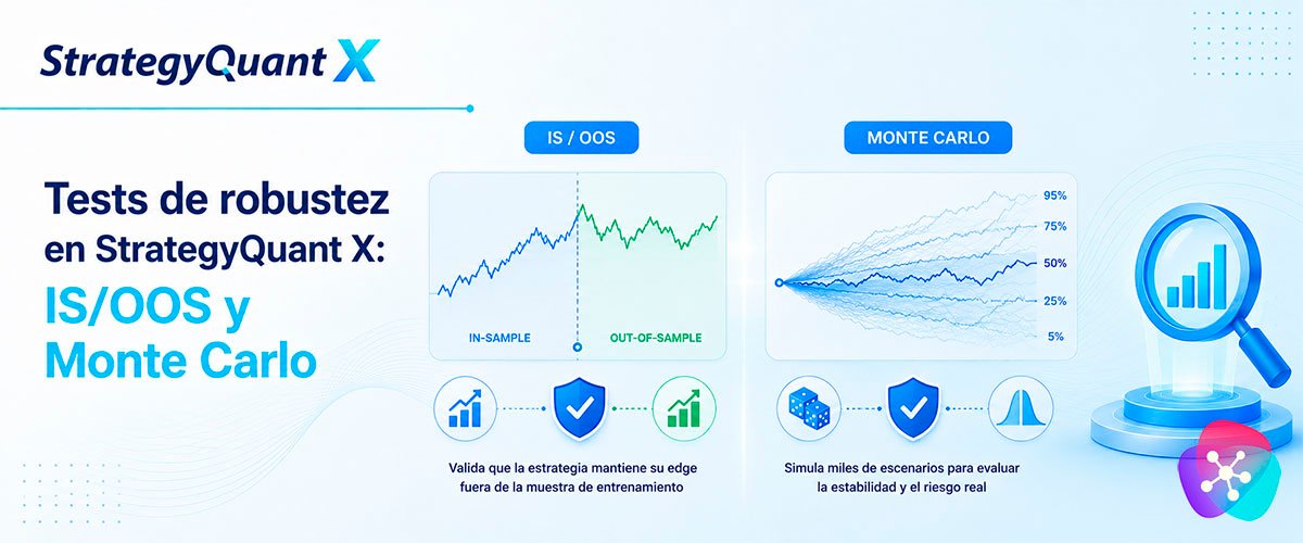 WikiSQX - Software - Builder: Tests de robustez en StrategyQuant X: IS/OOS y Monte Carlo