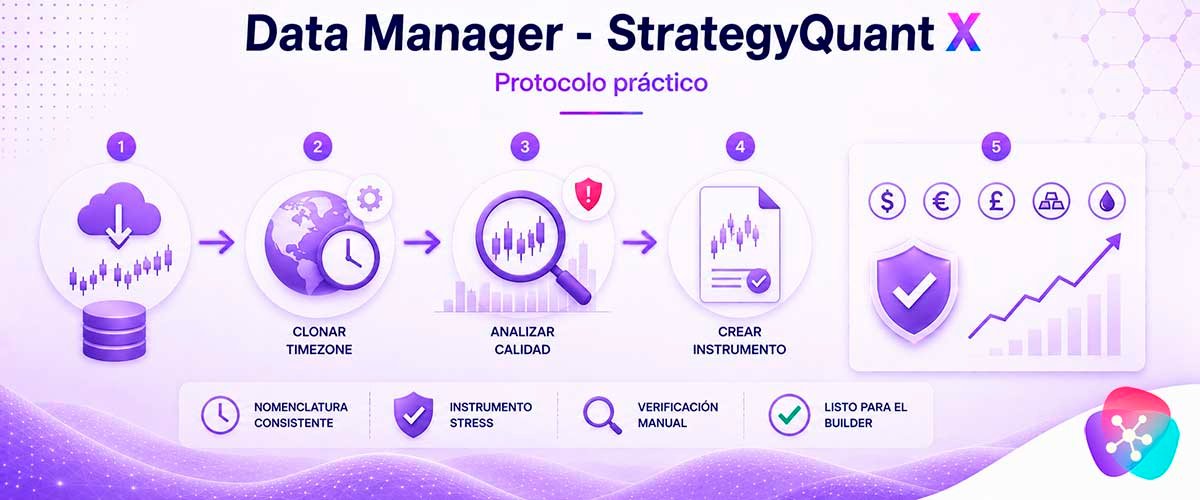 WikiSQX - Software - Data Manager: Protocolo práctico: configura tus primeros instrumentos en StrategyQuant X